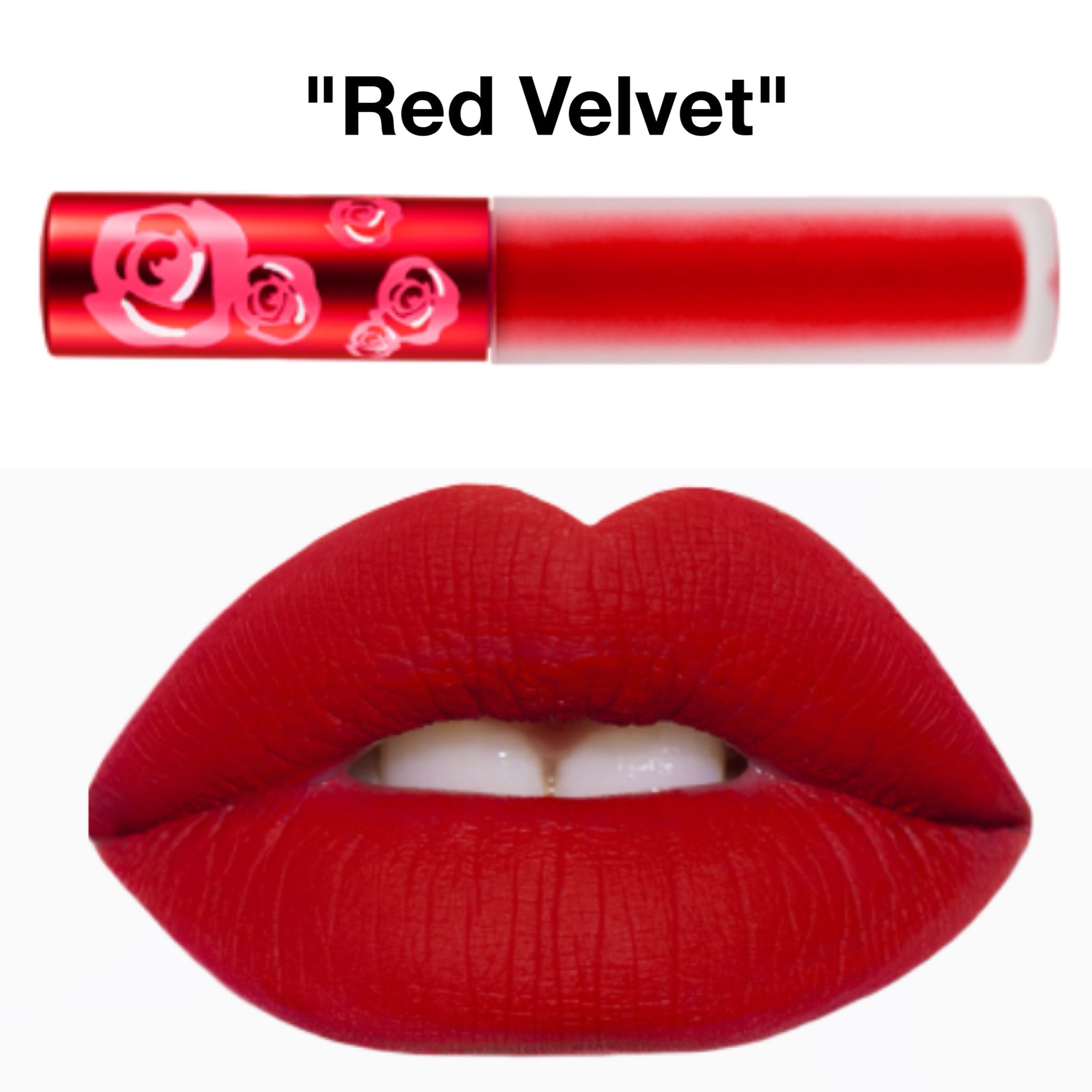 Lime Crime Velvetines Liquid Matte Lipstick - Red Velvet - True Red - French Vanilla Scent - Long-Lasting Velvety Matte Lipstick
