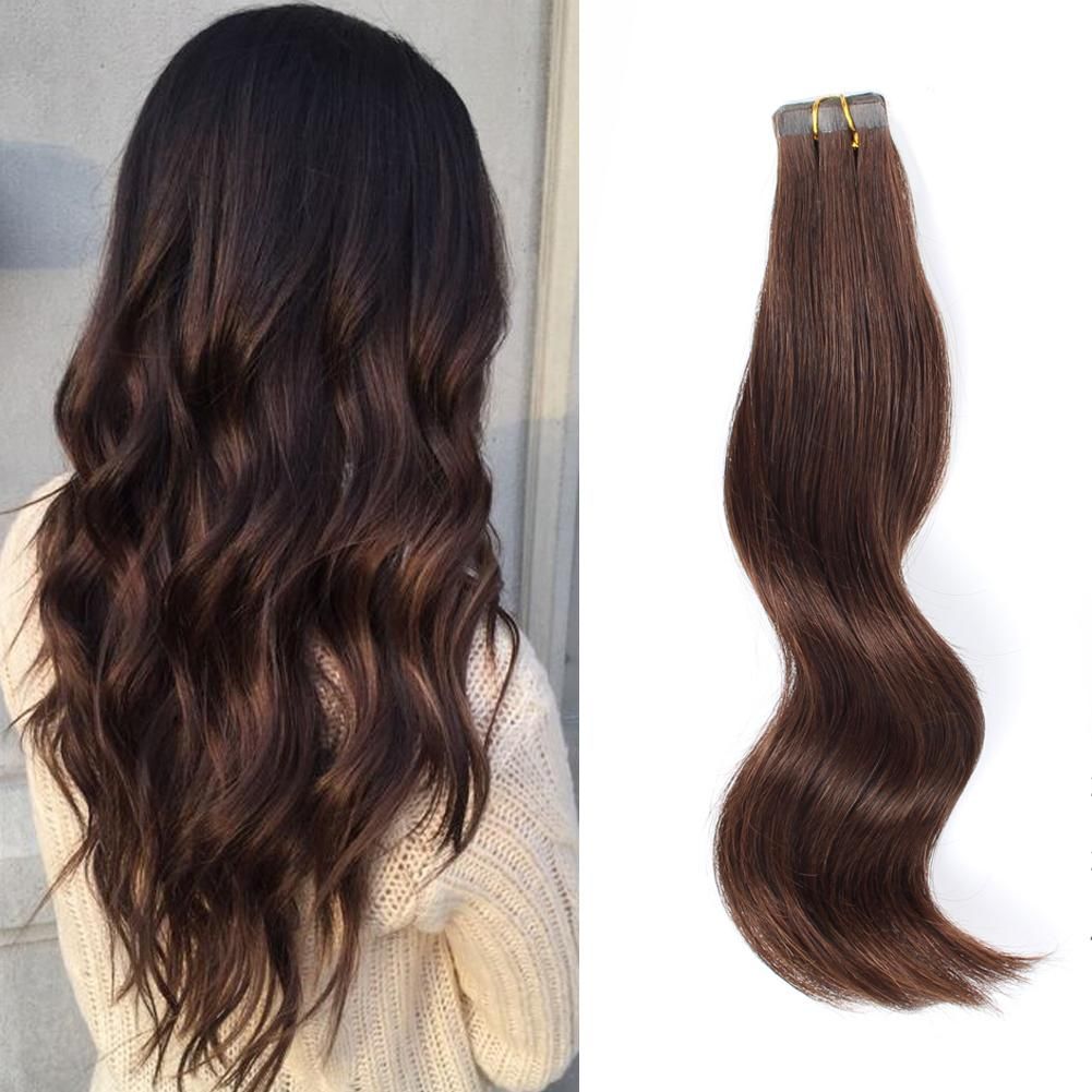 Bronzed Brown REMY Tape In Hair Styles - Trending Hair Style