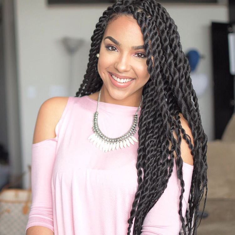 Twisted braids with Long Weave - Trending hair style in africa 